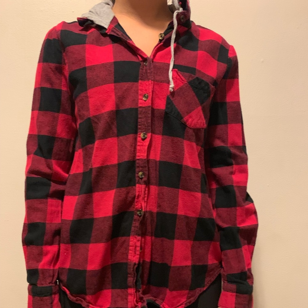 CUTE FLANNEL HOODIE